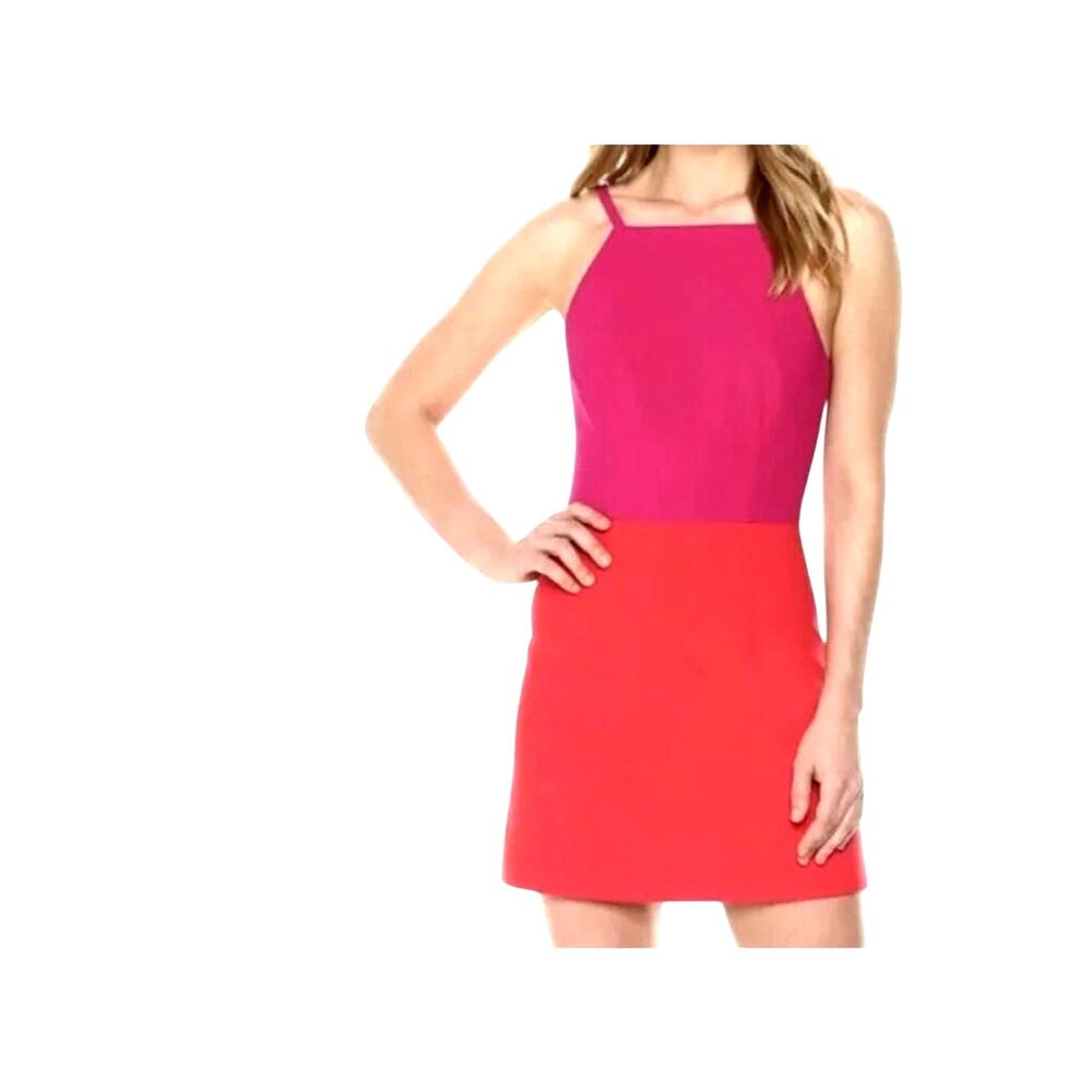 12th Tribe Hot Pink & Red Halter Dress Stretchy Size Large